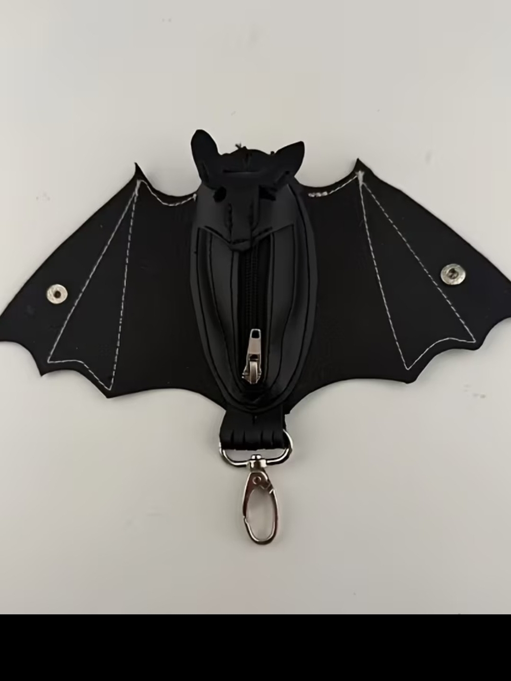 Black Bat Zipper Coin Accessory Purse
